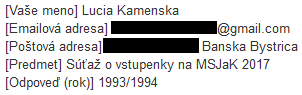 MSJaK sutaz vyherca 2 zastrete udaje